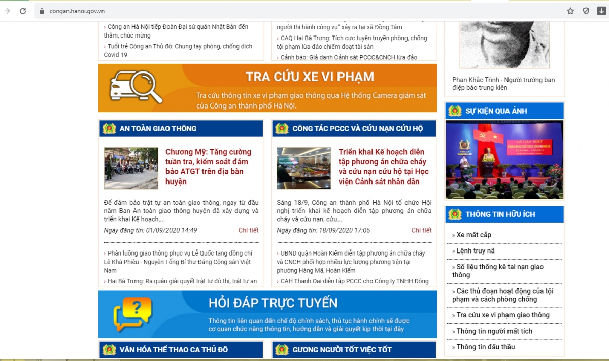 Hướng dẫn cách tra cứu xe bị phạt nguội ở Hà Nội