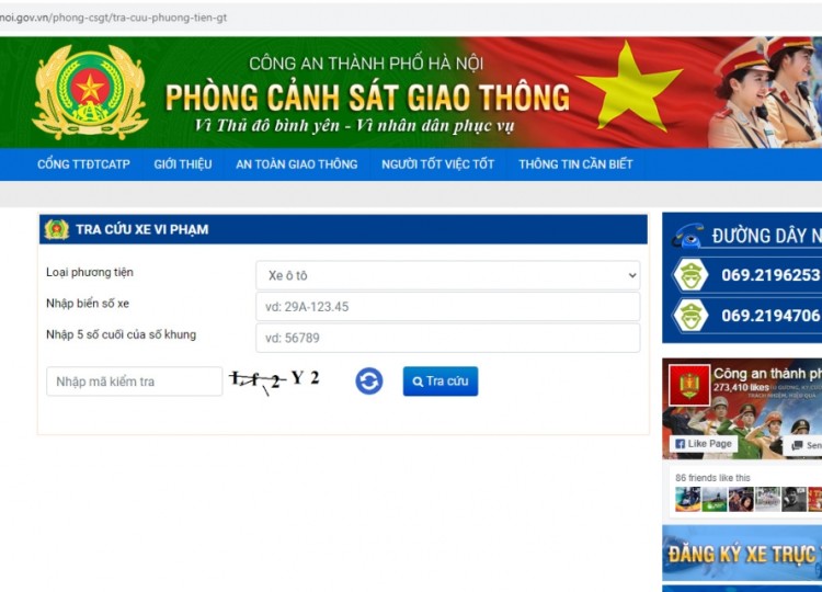 Hướng dẫn cách tra cứu xe bị phạt nguội ở Hà Nội