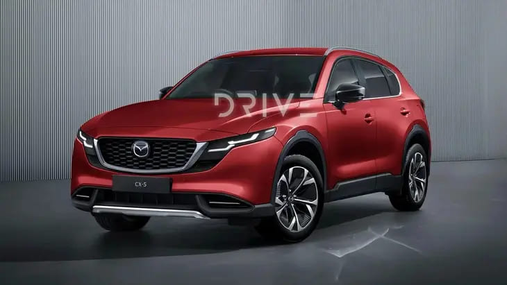 Dự đoán thiết kế hoàn chỉnh của Mazda CX-5 đời mới dựa vào bộ khung đã quan sát được - Ảnh: Drive