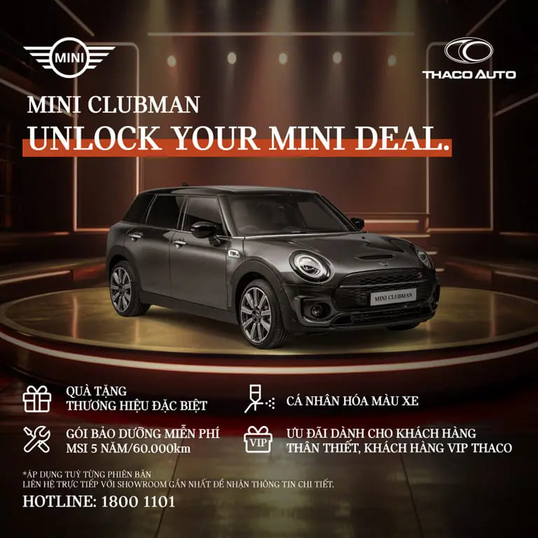 Khách hàng sở hữu MINI Clubman được hưởng nhiều gói ưu đãi, bảo dưỡng chính hãng từ MINI. Ảnh: Thaco Auto