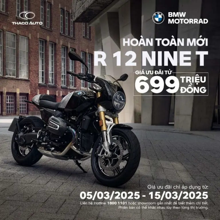 BMW R 12 nineT có số lượng giới hạn tại thị trường Việt Nam. Ảnh: Thaco Auto
